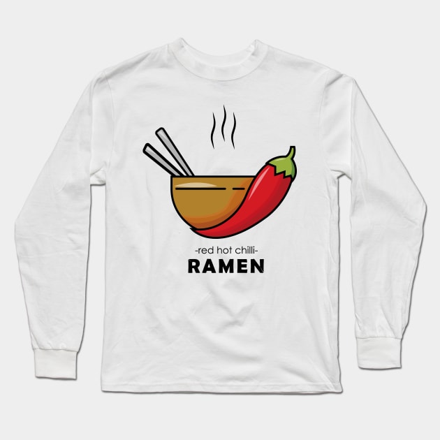 Red Hot Chili Ramen design Long Sleeve T-Shirt by kafadev